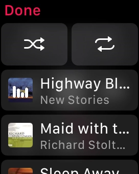 Press the shuffle icon to turn the function on or off. Press the shuffle icon to turn the function on or off.