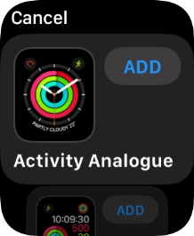 Press the required watch face.