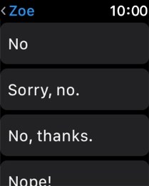 Press the required quick reply.