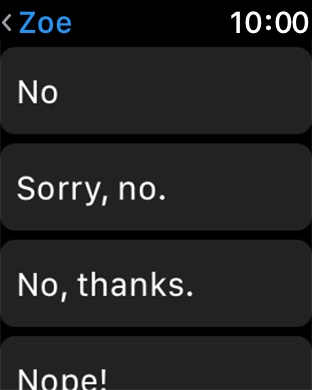 Press the required quick reply.