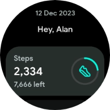 Slide your finger upwards on the screen to see how far you are from completing your daily activity goals.