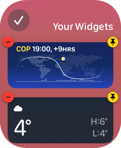 Press the confirm icon.