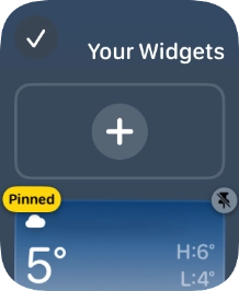 Press the unpin widget icon on the required widget to unpin it from the top of the stack.
