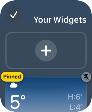 Press the unpin widget icon on the required widget to unpin it from the top of the stack.
