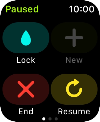 Press End to stop your training activity.