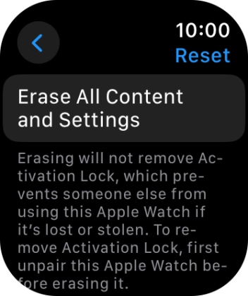 Press Erase All Content and Settings.