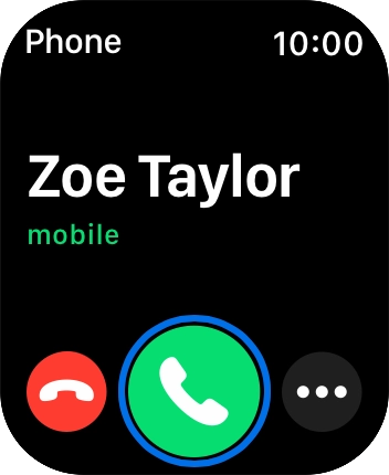 Press the Digital Crown when you get a call.