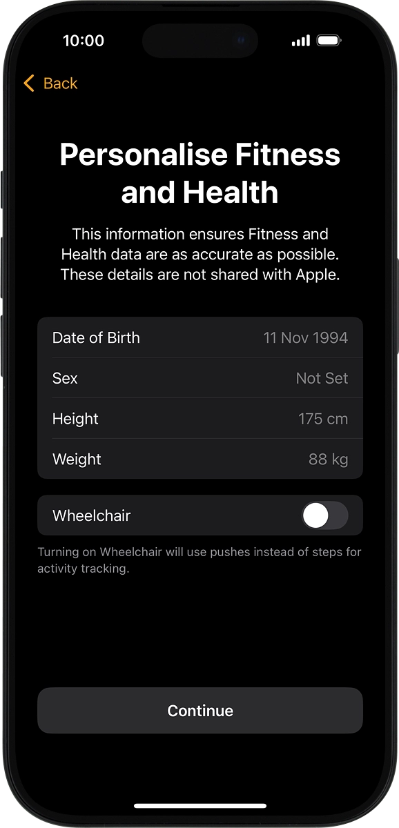 On your phone: Follow the instructions on the screen to select the required settings and press Continue.