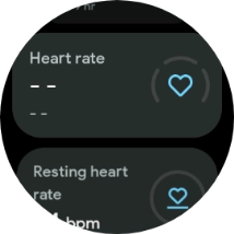 Your heart rate is displayed below Heart rate.