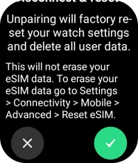 Press the confirm icon. Wait a moment while the factory default settings are restored.