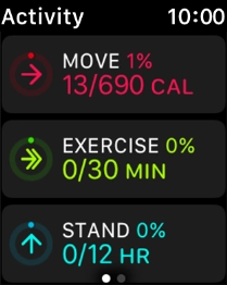 Keep sliding upwards to see the number of steps, distance and number of floors you've covered.
