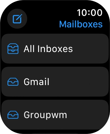 Press the required email account. Press the required email account.