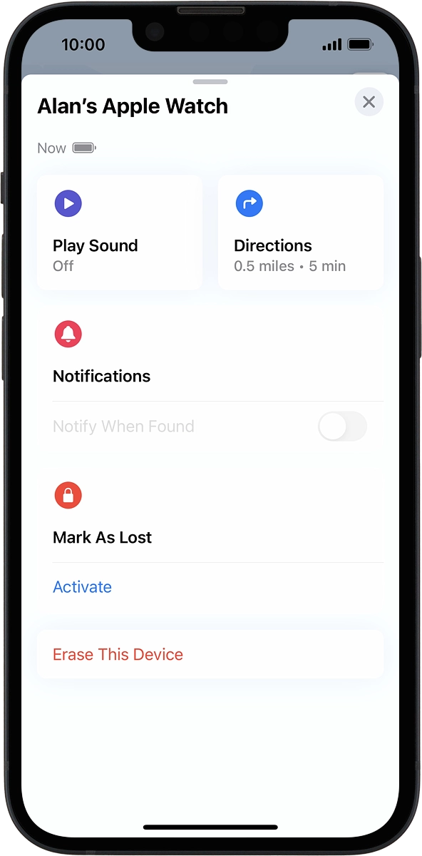 On your phone: Press Play Sound.