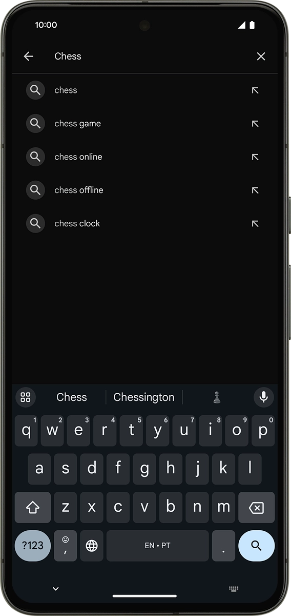 On your phone: Key in the name or subject of the required app and press the search icon.