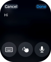 Press the microphone icon and record the message.