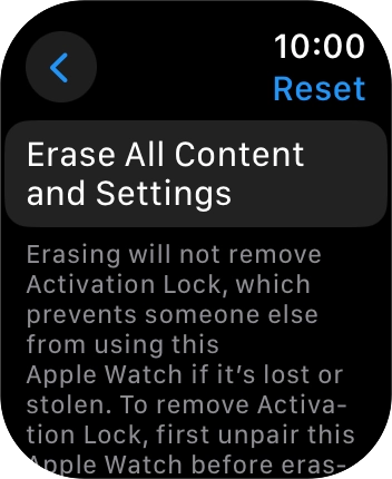 Press Erase All Content and Settings.