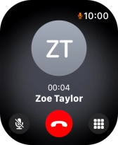 Press the end call icon to end the call and return to the home screen.