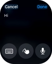 Press the microphone icon and record the message.