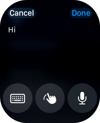 Press the microphone icon and record the message.