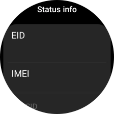 Your smartwatch's EID number is displayed below EID.