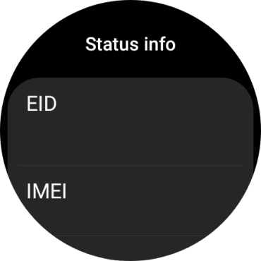 Your smartwatch's EID number is displayed below EID.