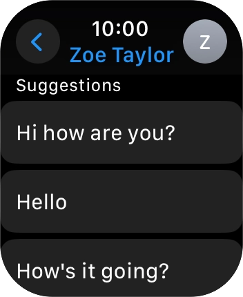 Press the required quick reply.