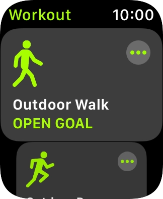 Press the required training activity to start it.