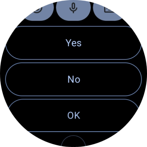 Press the required reply.