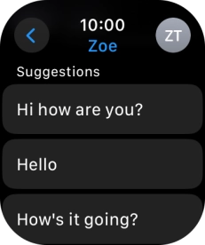 Press the required quick reply.