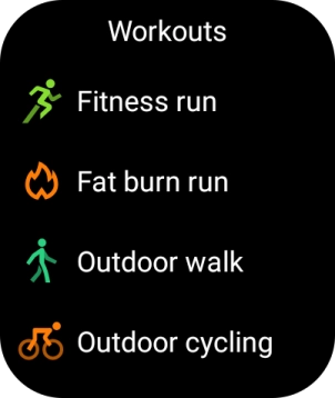 Press the required training activity.