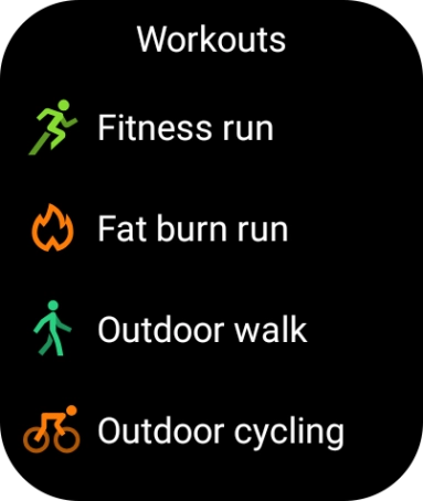 Press the required training activity.