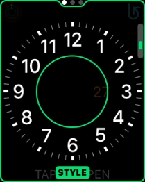 Turn the Digital Crown to change between the different designs. Turn the Digital Crown to change between the different designs.