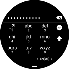 Key in the password for the Wi-Fi network and press the confirm icon.