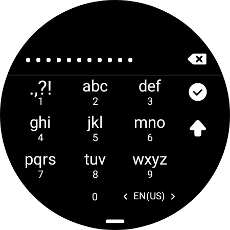 Key in the password for the Wi-Fi network and press the confirm icon.