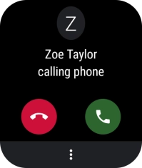 Press the accept call icon to answer the call.