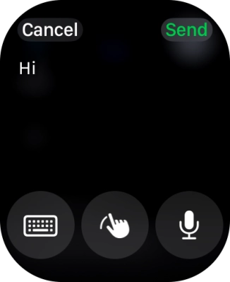 Press the microphone icon and record the message.