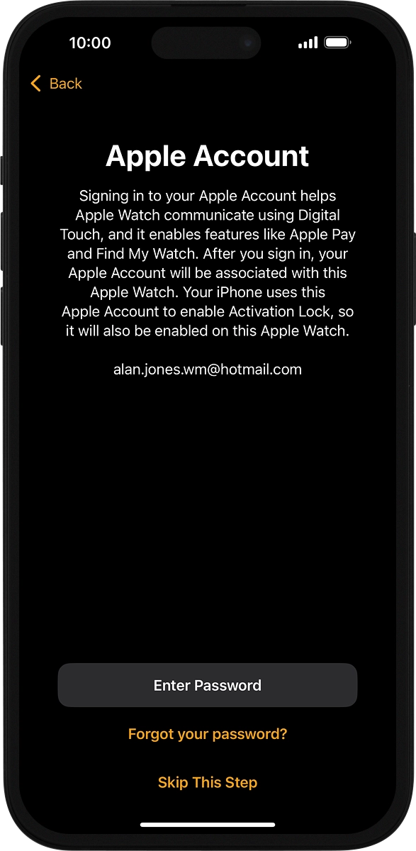 On your phone: Press Enter Password.