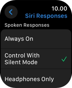 Press the required setting.