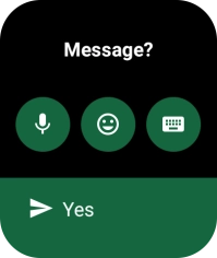 Press the write reply icon and key in the required text.