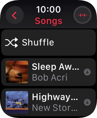 Go to the required category or playlist and press the required audio file.