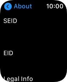 Your Apple Watch EID number is displayed below EID.