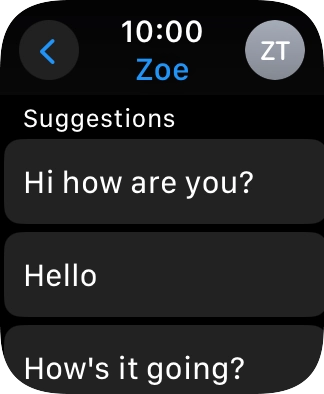 Press the required quick reply.