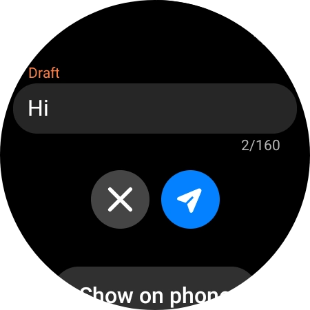 Press the send icon. Press the send icon.