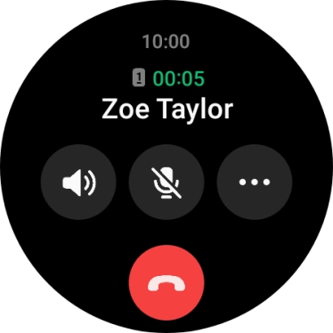Press the end call icon.