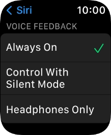 Press the required setting below 