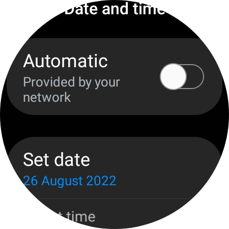 Press Set date. Press Set date.