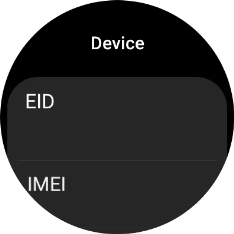 Your smartwatch's EID number is displayed below EID.