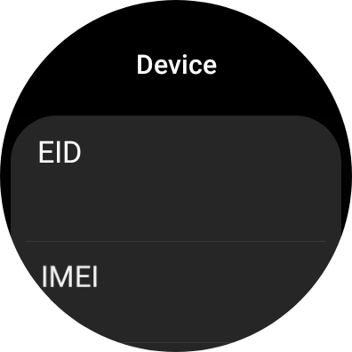 Your smartwatch's EID number is displayed below EID.