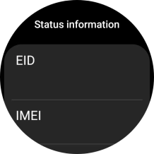Your smartwatch's EID number is displayed below EID.