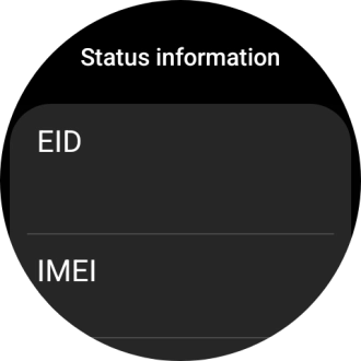 Your smartwatch's EID number is displayed below EID.